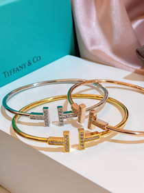 Tiffany pełny diament cewka otwarta bransoletka-3923  