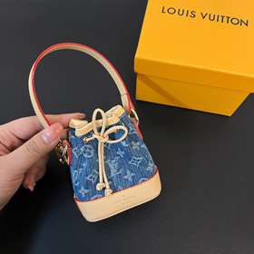 Louis Vuitton LV mini jeansowa torebka wiadro zawiesnik keychain-3933  