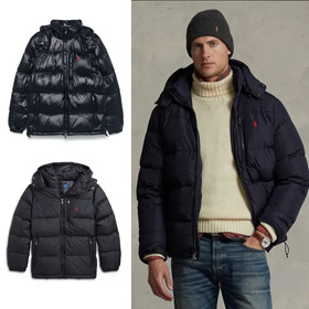 MONCLER GENIUS Canada Goose Polo Ralph Lauren Pony haftowanie błyszczący pół wysoki kołnierz długi rękaw kurtka-4293  