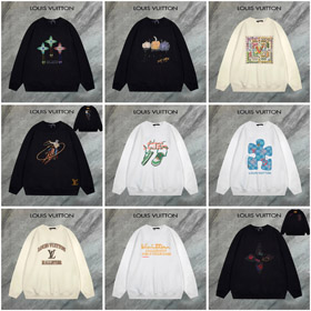 Louis Vuitton LV druk graficzny tekst haftowany bluza-4405  