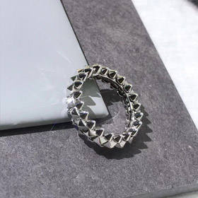 Cartier silver rivet ring-0255  