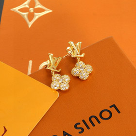 Louis Vuitton LV Letter Flower Diamond Earrings-0392
