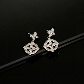 Louis Vuitton LV floral inlaid zircon earrings-0400