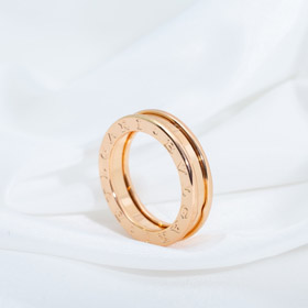 Bulgari bezel letter single ring diamond-free ring-0493