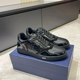 DIOR skóra krówa patentowa wygodne i wszechstronne tenisówki z niskim topem-2998